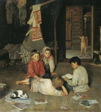 new fairy tale Nikolay Bogdanov Belsky kids child impressionism Oil Paintings